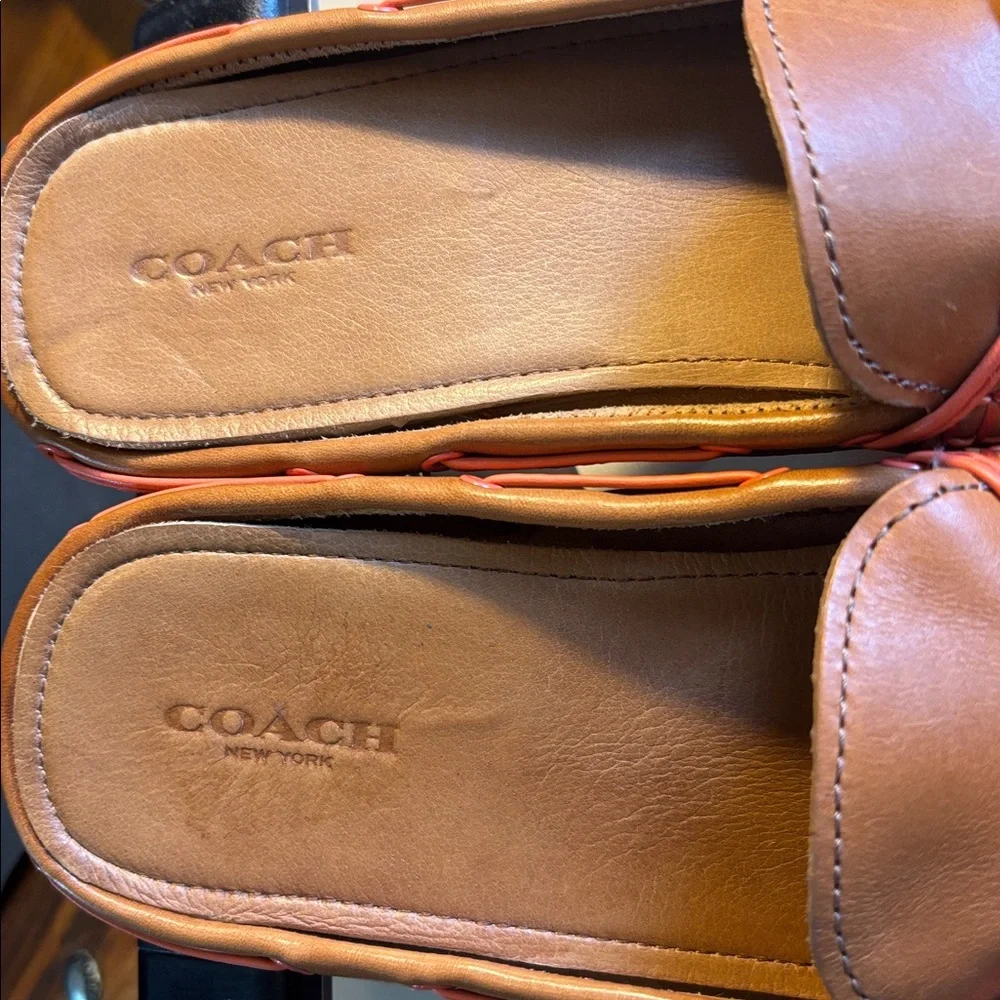 Coach Women's Brown Leather Moccasins with Tassels - Picture 2 of 14